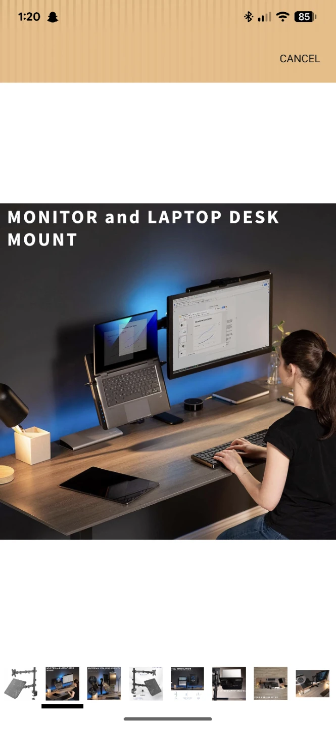Dual Monitor and Laptop Desk Mount