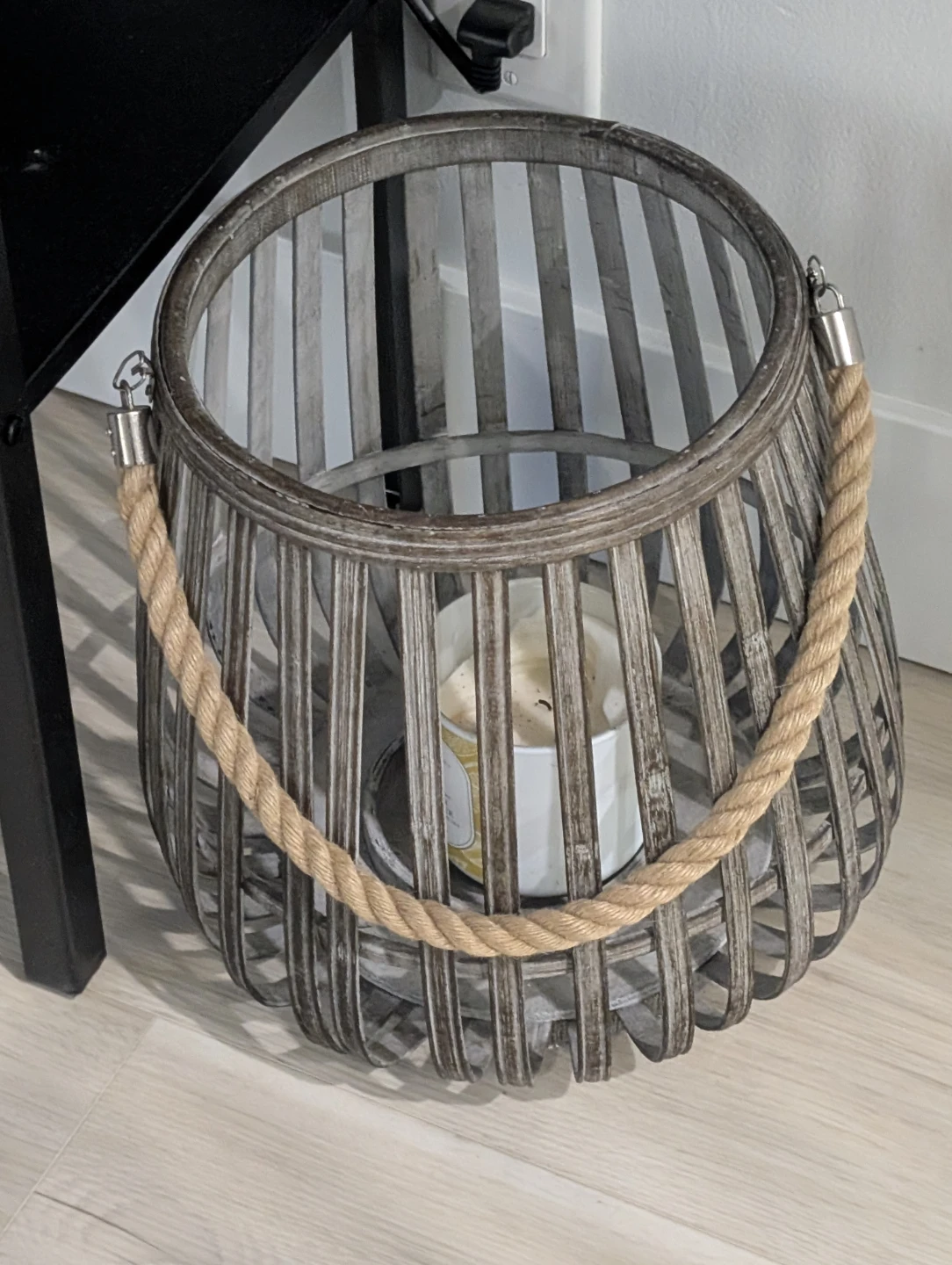 Rustic Wood Slat Lantern - photo 2
