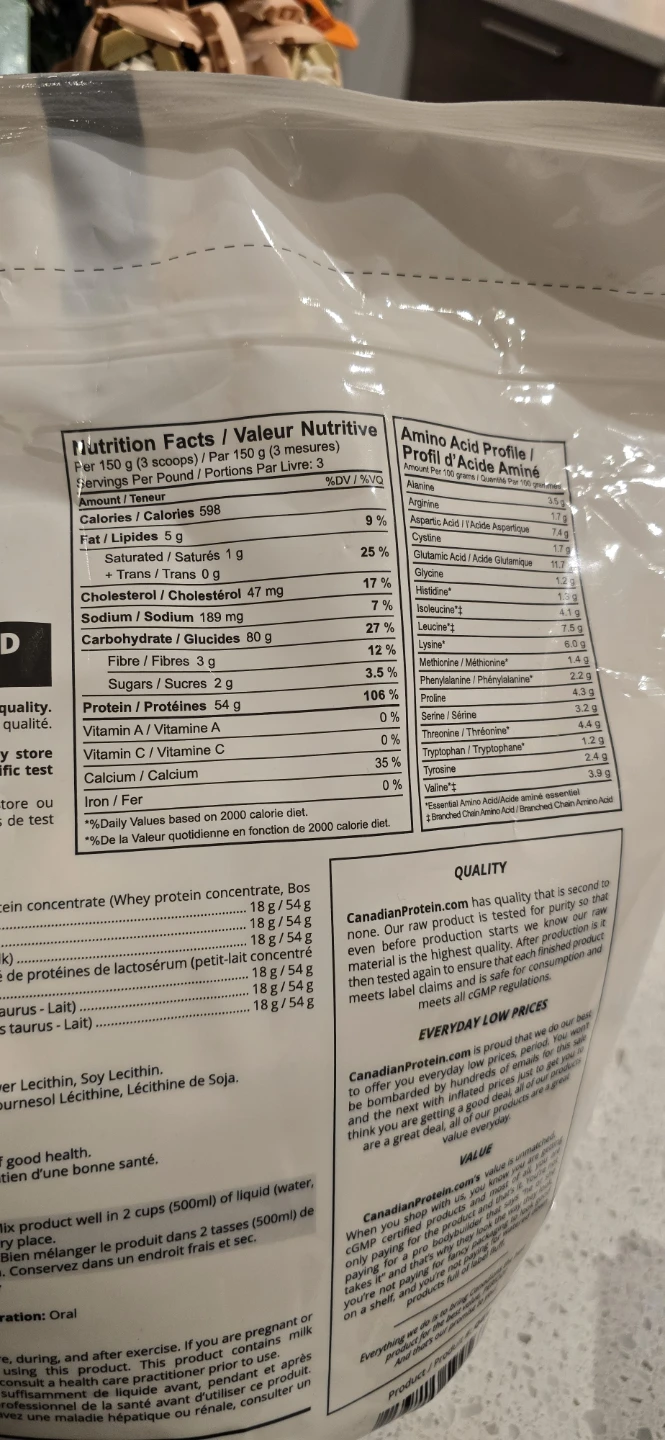 Canadian Protein Mass Gainer Unflavoured 3kg - photo 2