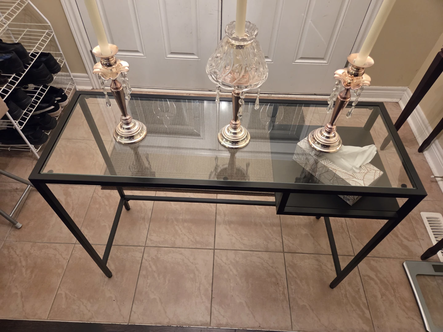 Glass top metal table (Elegant design)