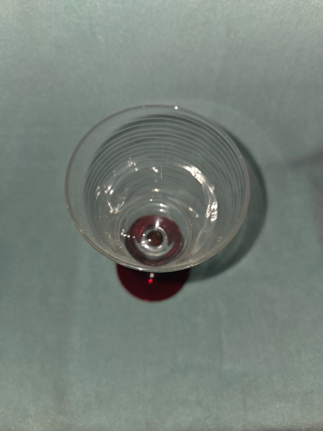 Etched Wine Glass with Red Stem - photo 4