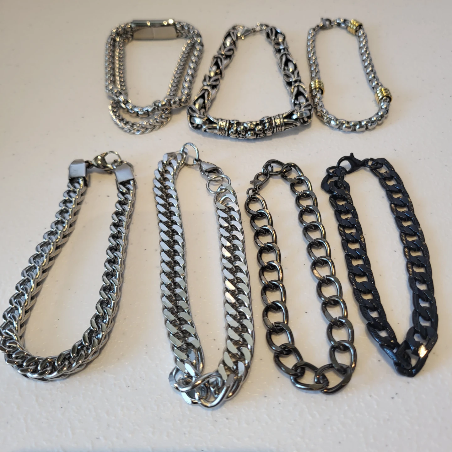 Men's Assorted Stainless Steel Chain Bracelets and Necklaces - photo 3