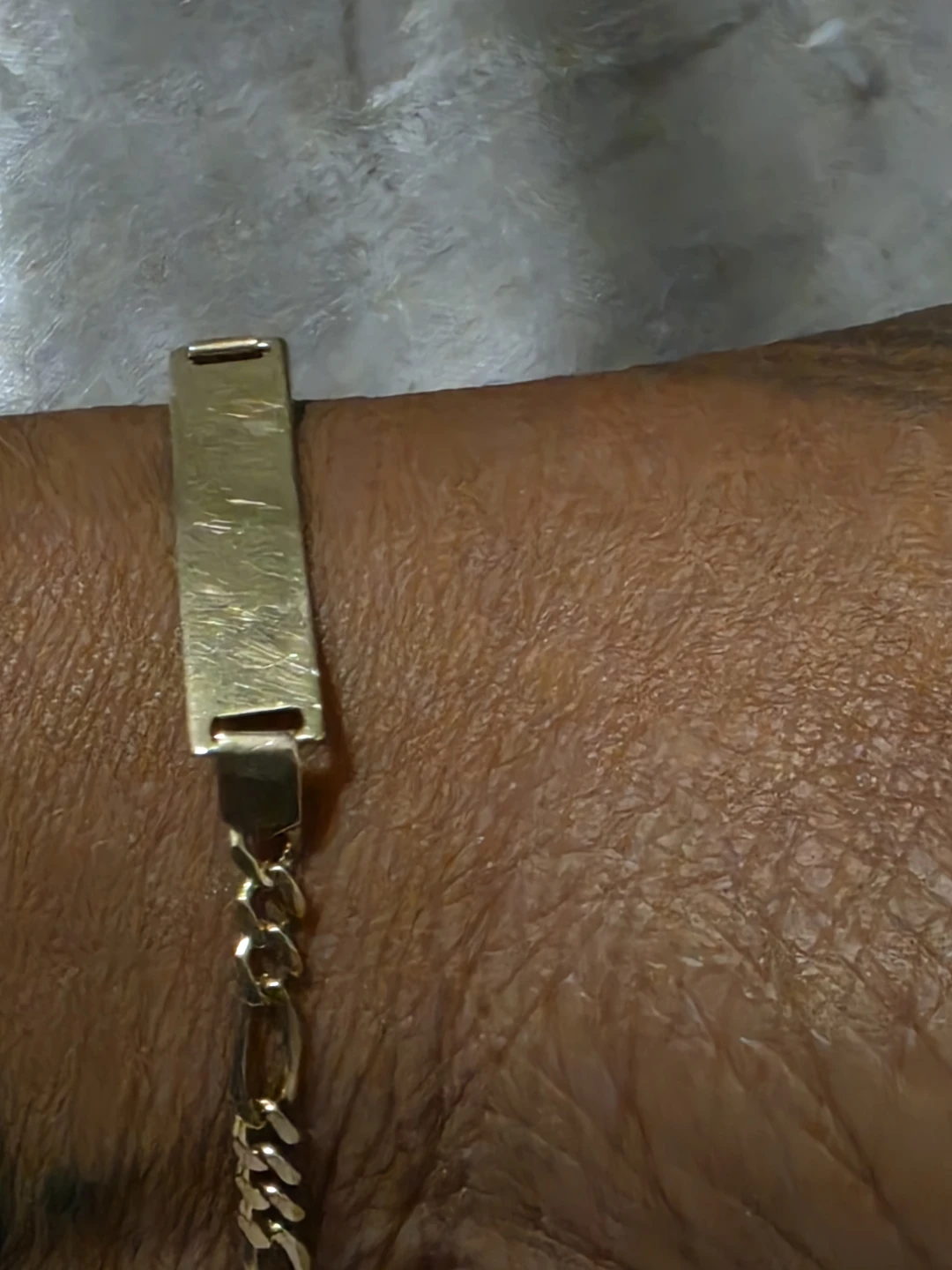 10K Yellow Gold Figaro Link ID Bracelet - photo 3