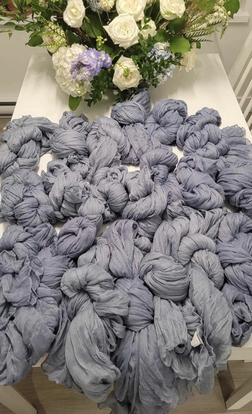 22 Dusty Blue Gauze Table Runners