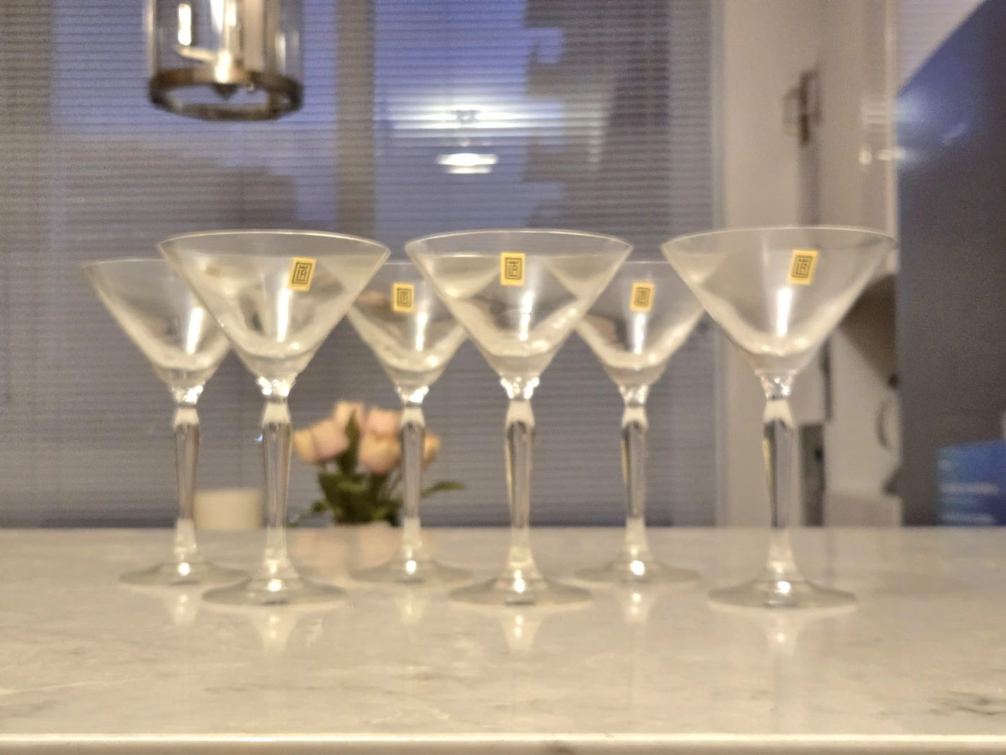 Set of 6 LR (Leadnicke Rovne)  crystal Slovakia martini glasses - photo 3