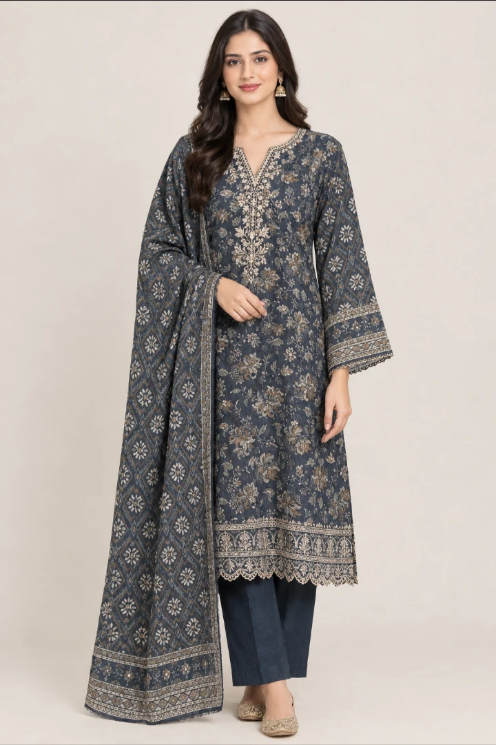 Ready to wear Bin Saeed 3-Piece Embroidered Salwar Kameez