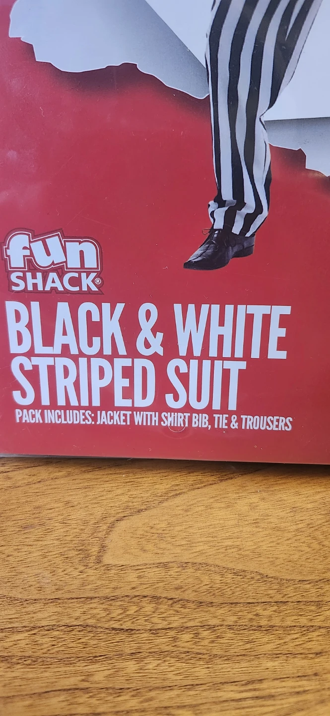 Halloween Costume Black & White Striped Suit - Mens Medium - photo 3