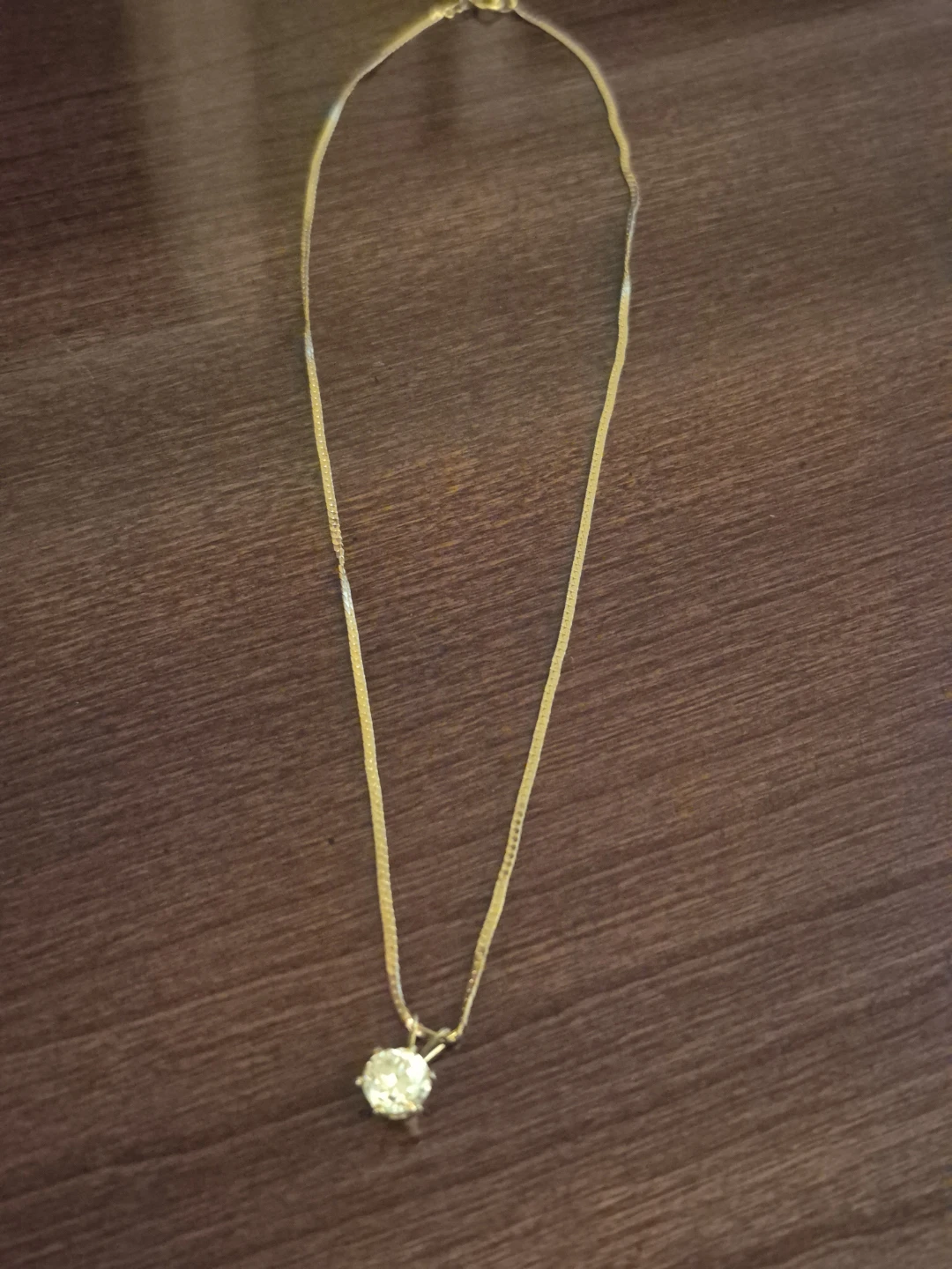Gold Tone Chain Necklace with Pendant