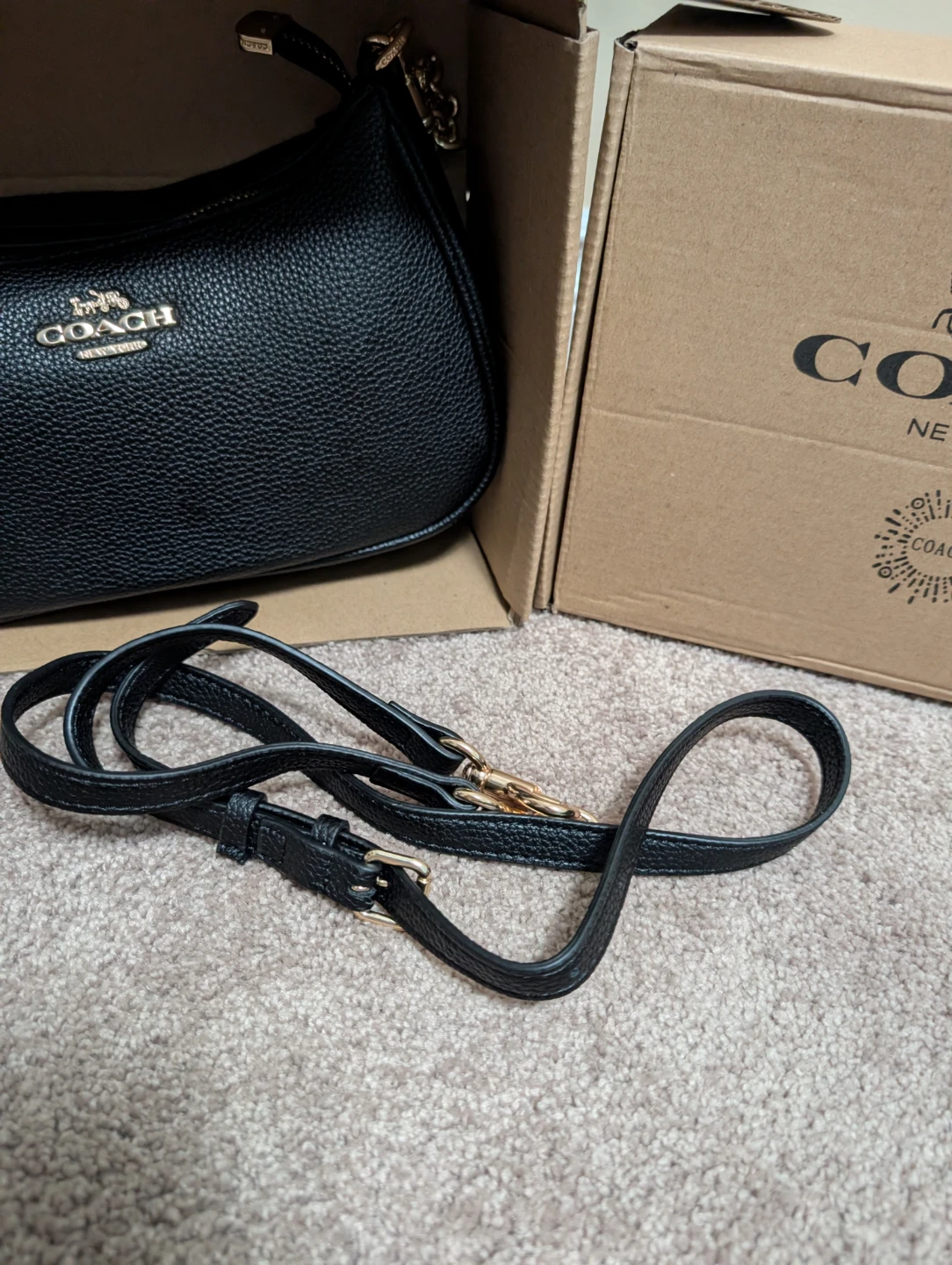 Coach Black Pebble Leather Shoulder Bag - photo 3