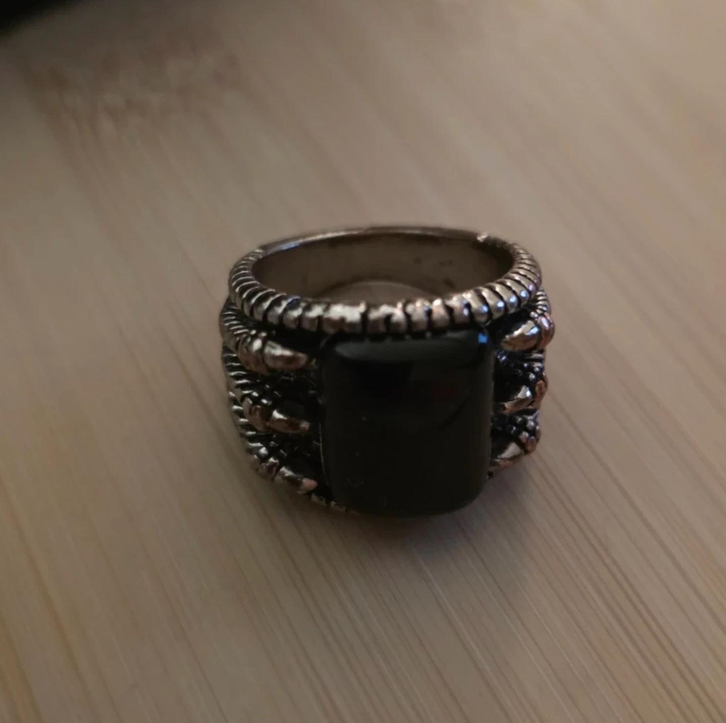 Black Stone Claw Design Ring