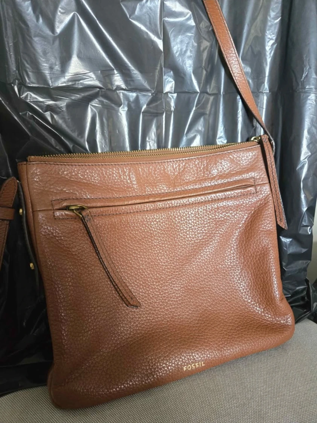 Fossil Brown Leather Crossbody Bag