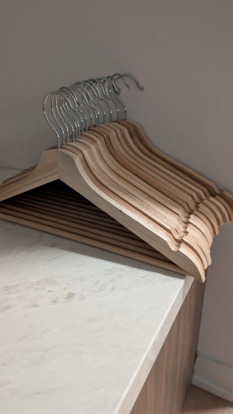 Set of 15 Wooden Clothes Hangers