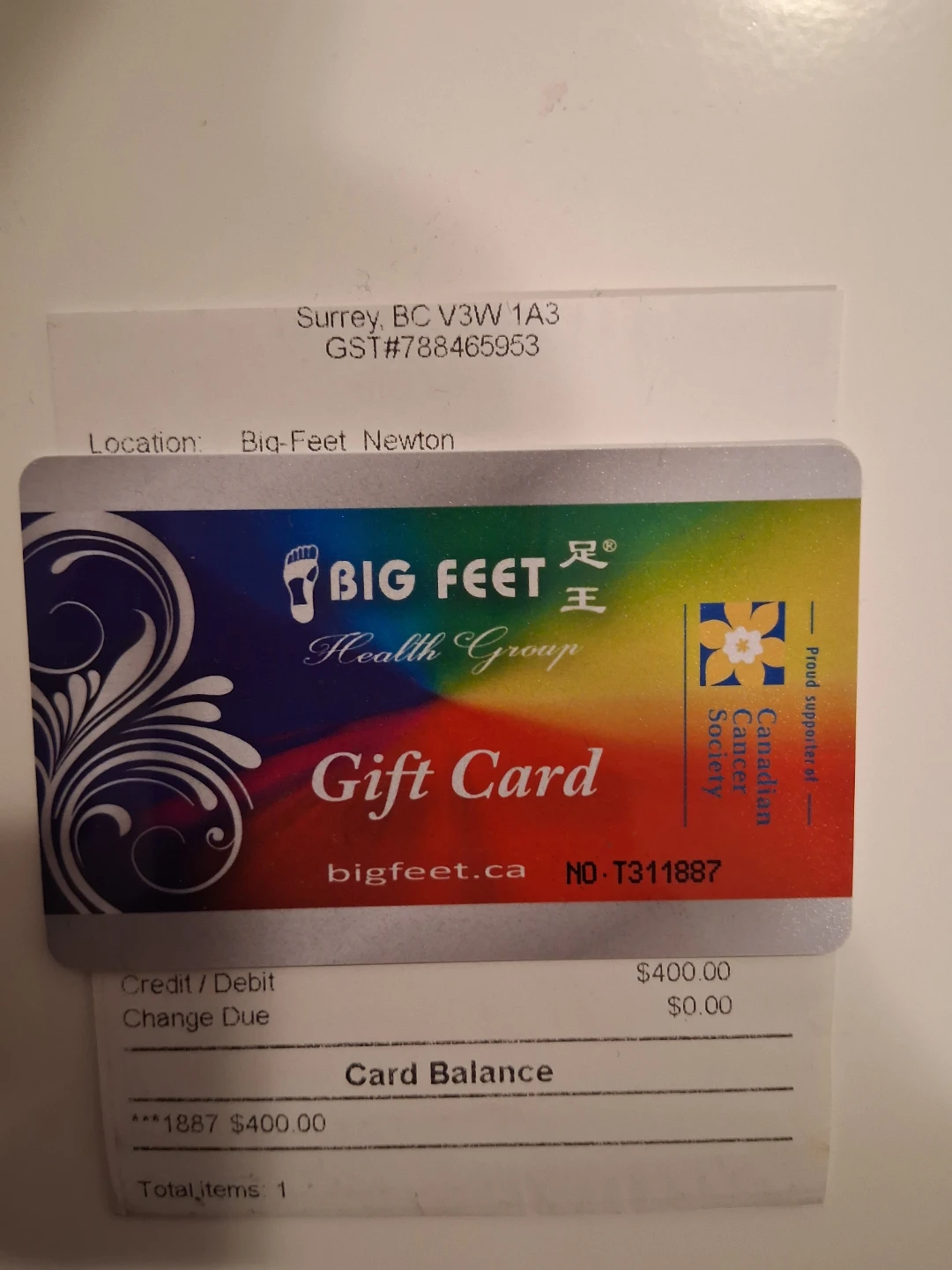 Big Feet Health Group $400 Gift Card