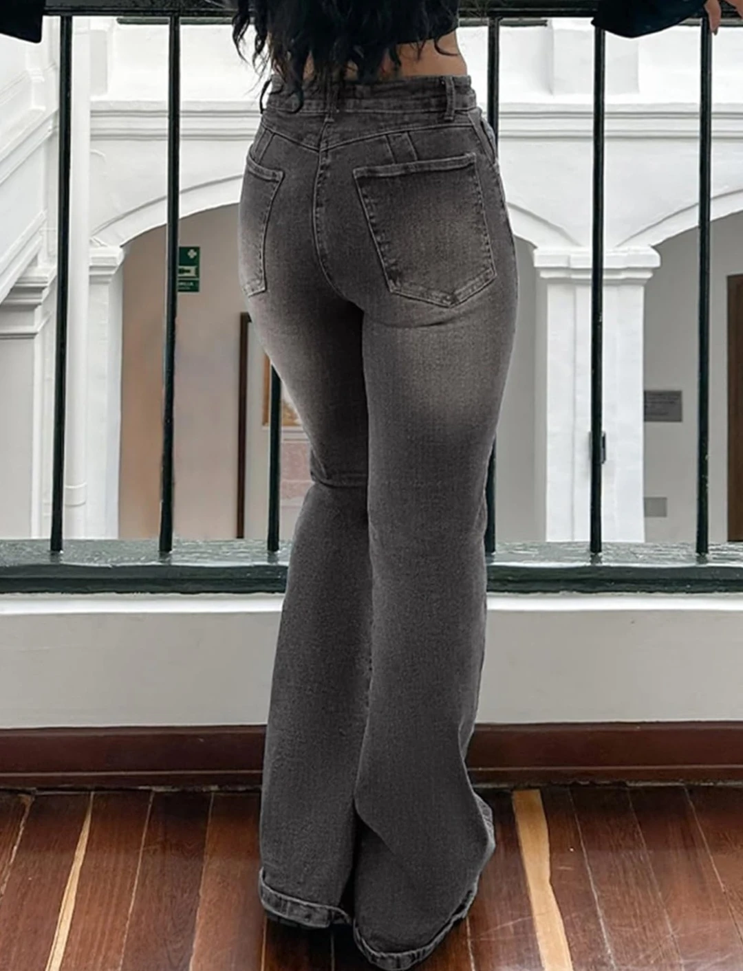 Emmioe Grey Washed Flare Jeans - photo 2