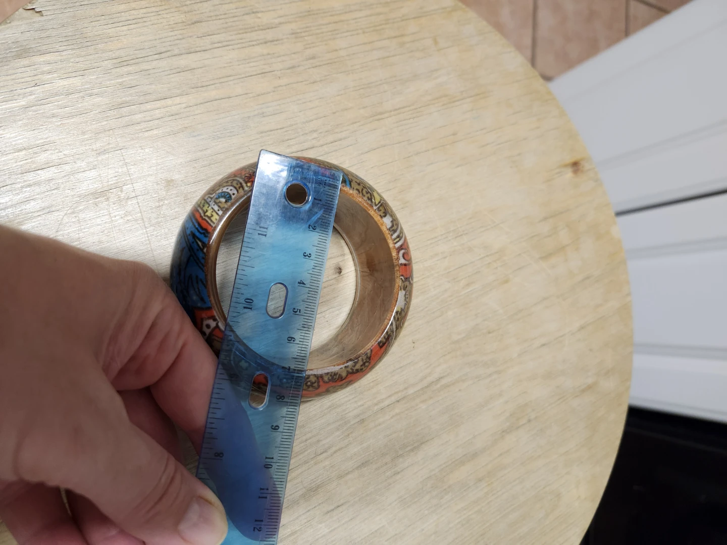 Patterned Wooden Bangle Bracelet - photo 3