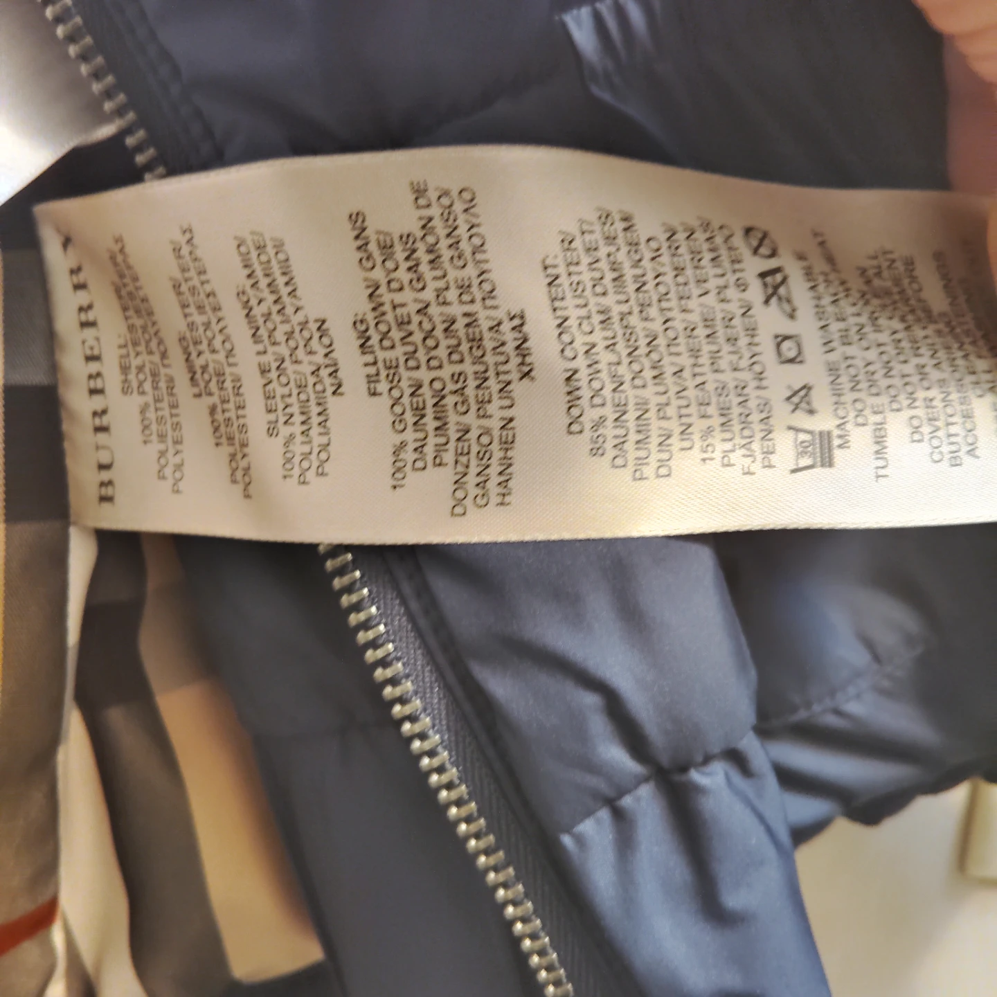 Burberry Brit Down Puffer Vest Navy Blue  (Flawed Zipper) - photo 4