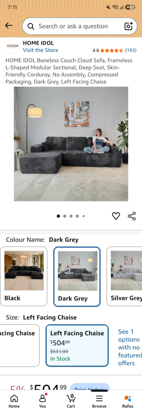 Boneless Couch - Please Read Description - photo 4