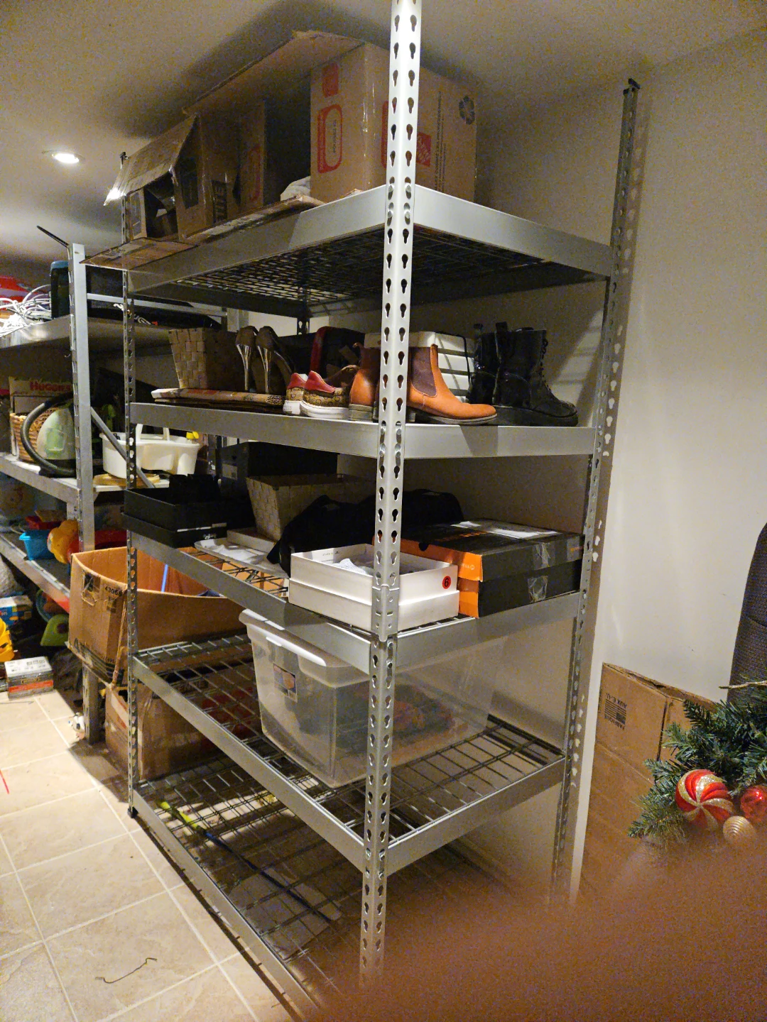 Industrial metal shelving unit