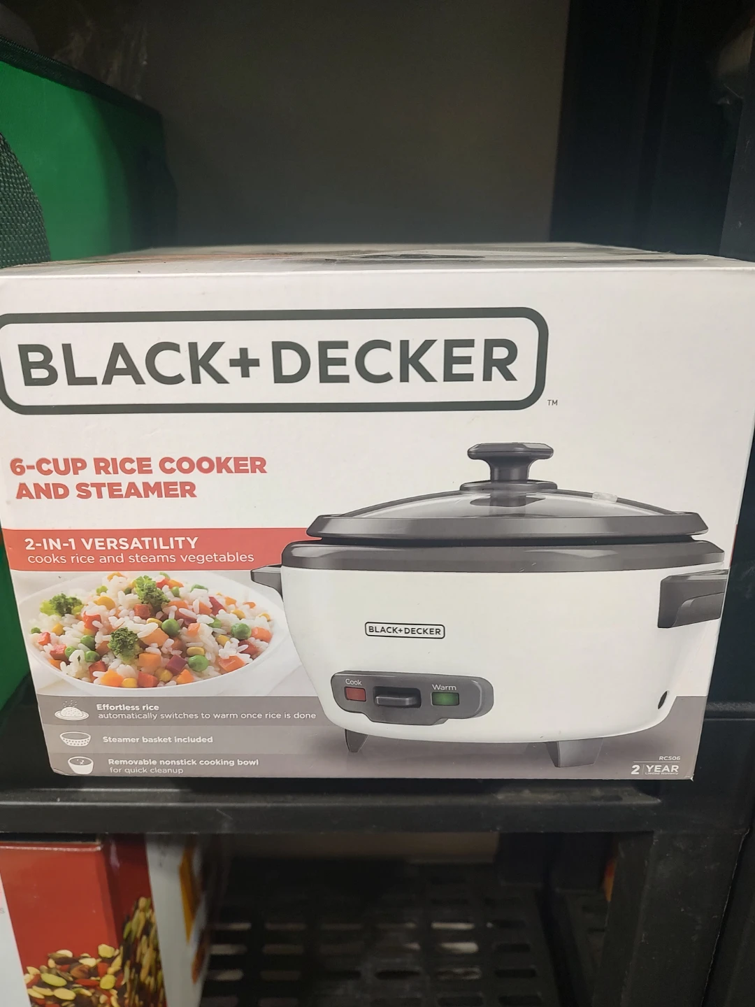 Black+Decker 6-Cup Rice Cooker and Steamer