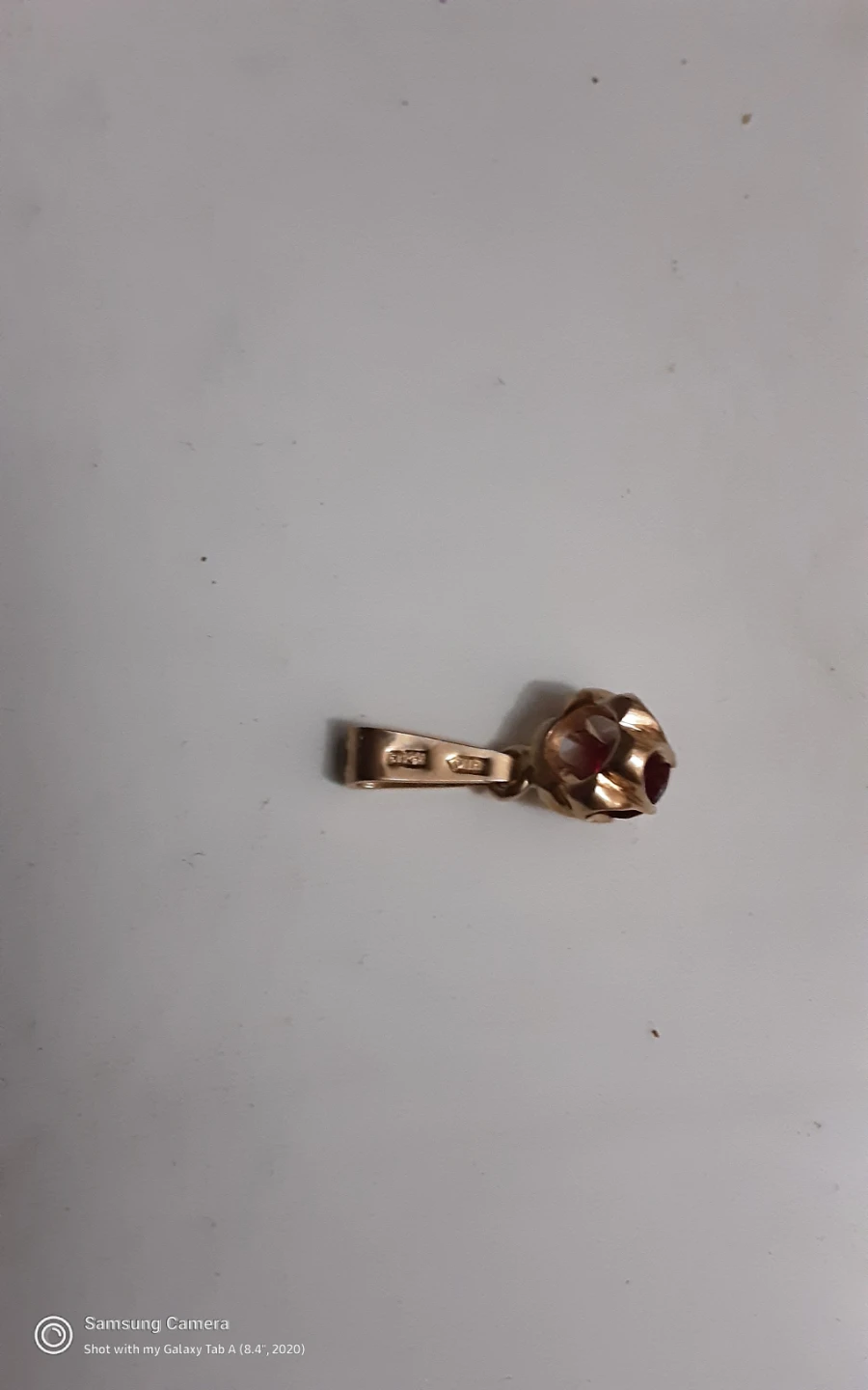 Gold and Ruby Stone necklace  14 k  solid gold - photo 2