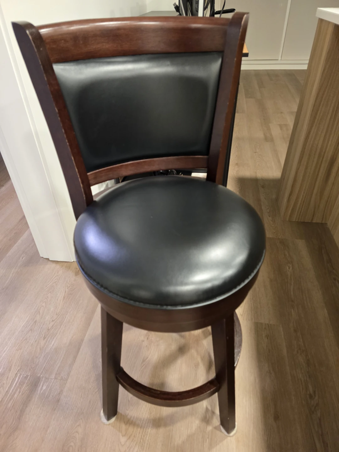 Dark Wood Swivel Bar Stool