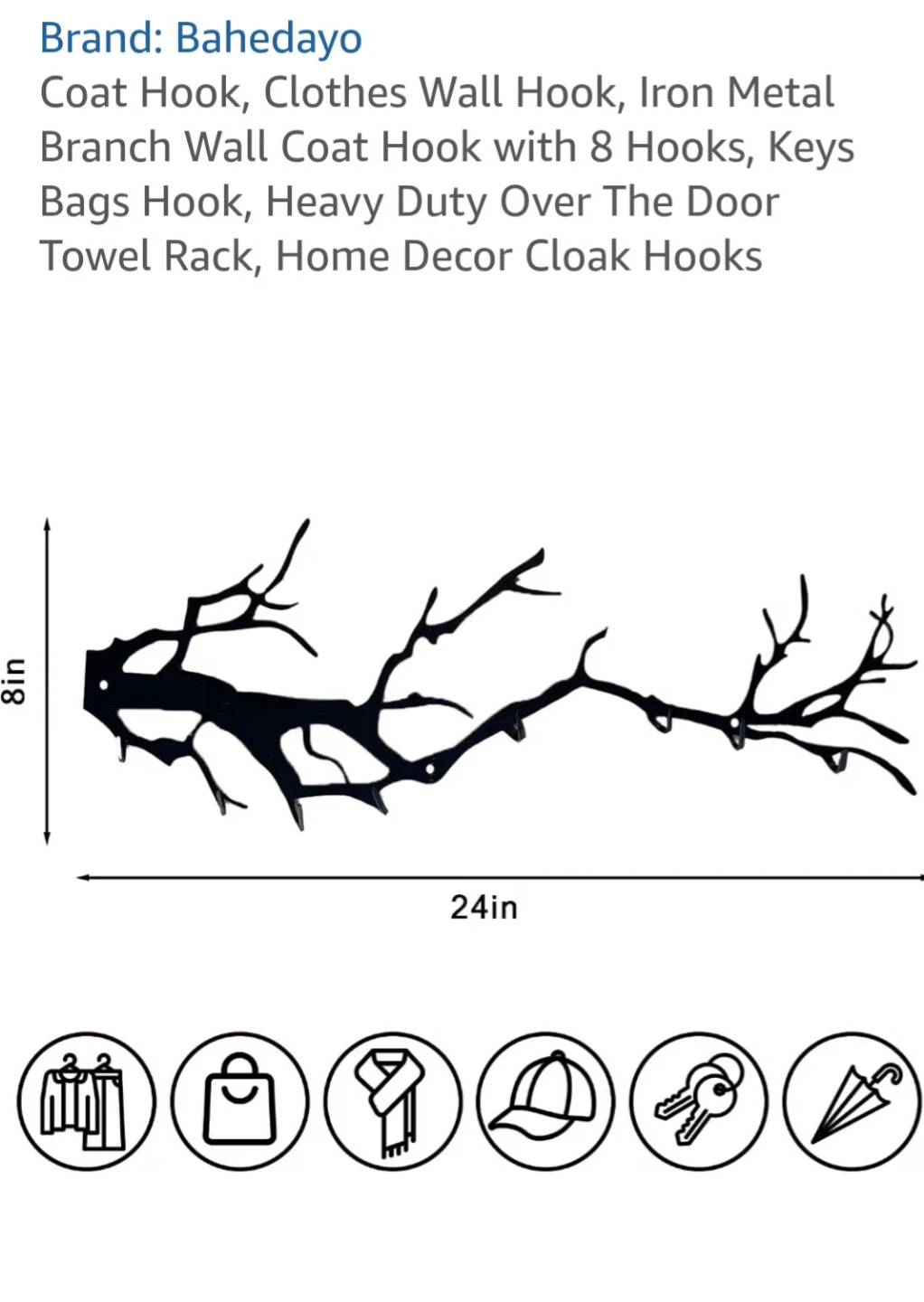 Bahedayo Iron Branch Wall Coat Hook - photo 5