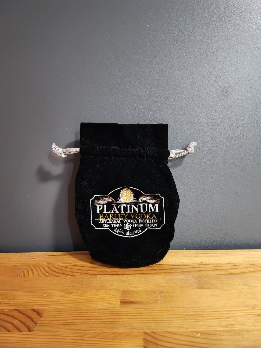 Platinum Barley Vodka Velvet Drawstring Bag