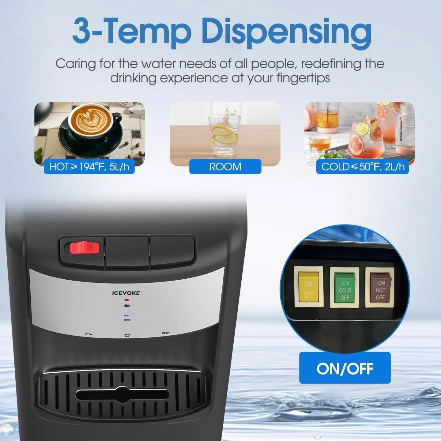 ICEVOKE 3-Temp Top Loading Water Dispenser - photo 3