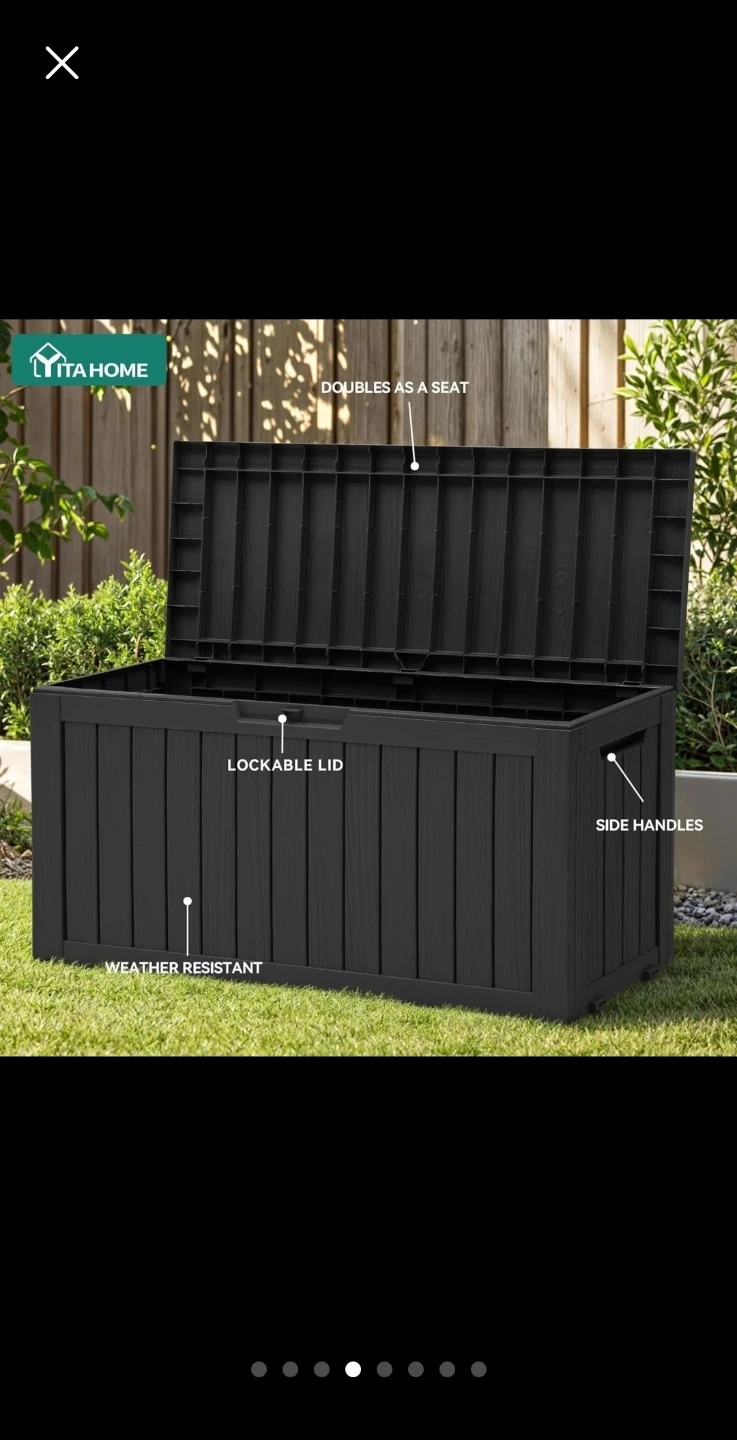 KETER Plastic Outdoor Storage Deck Box - Black - photo 2