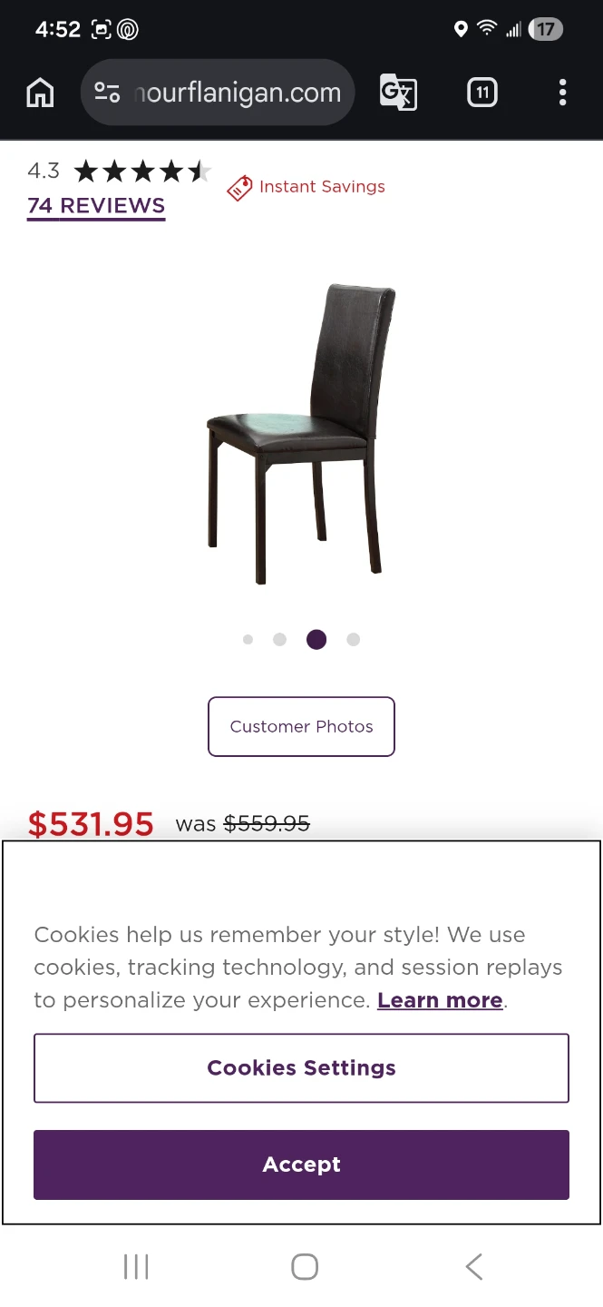 Leather dining chairs Only no Table - photo 2
