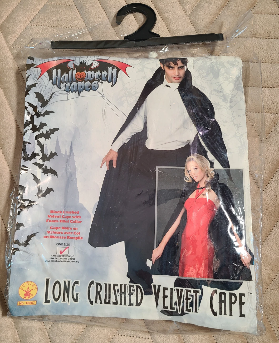 Halloween Costume Long Crushed Velvet Cape