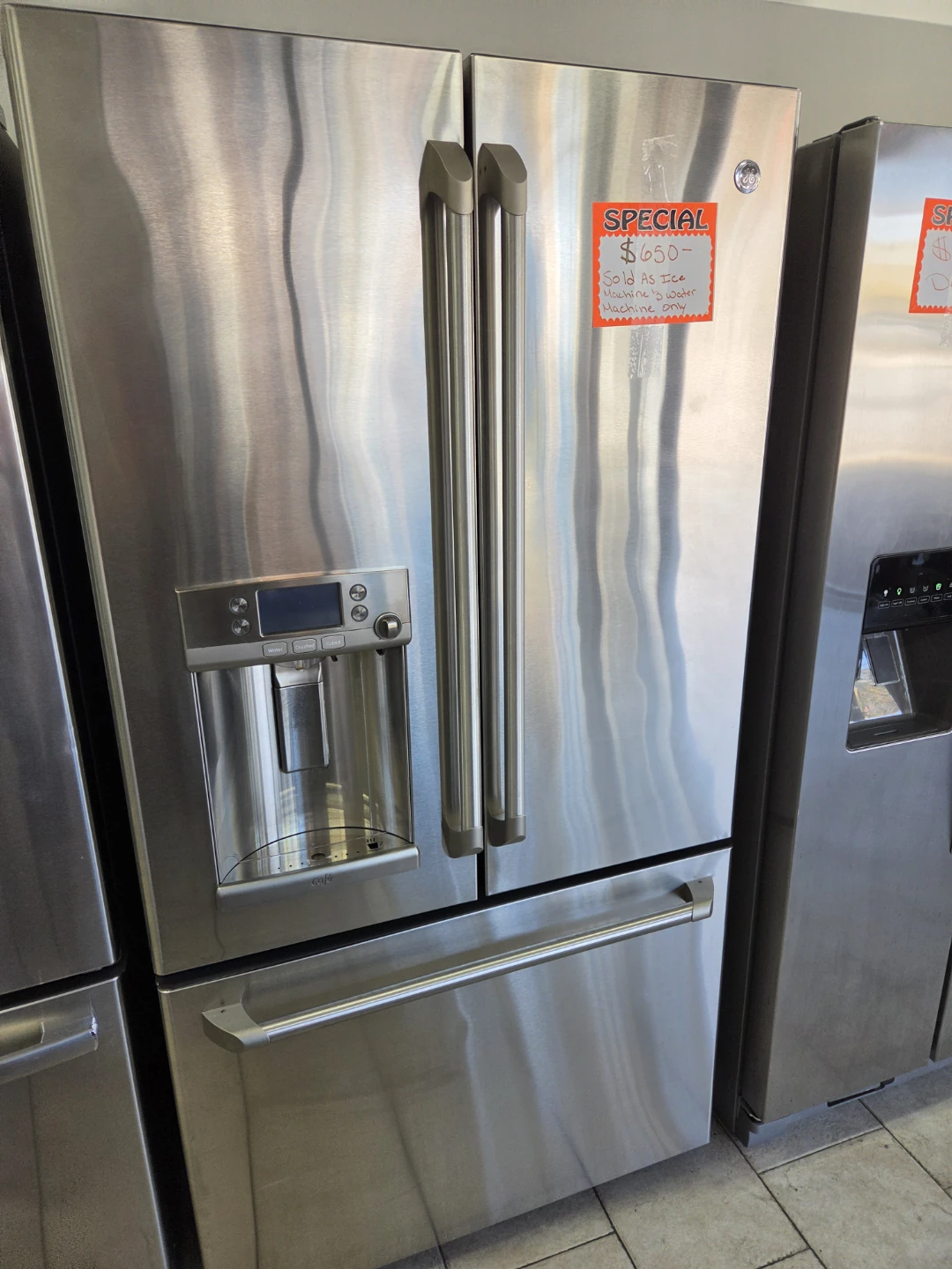 36" GE Cafe Stainless Steel French Door Refrigerator