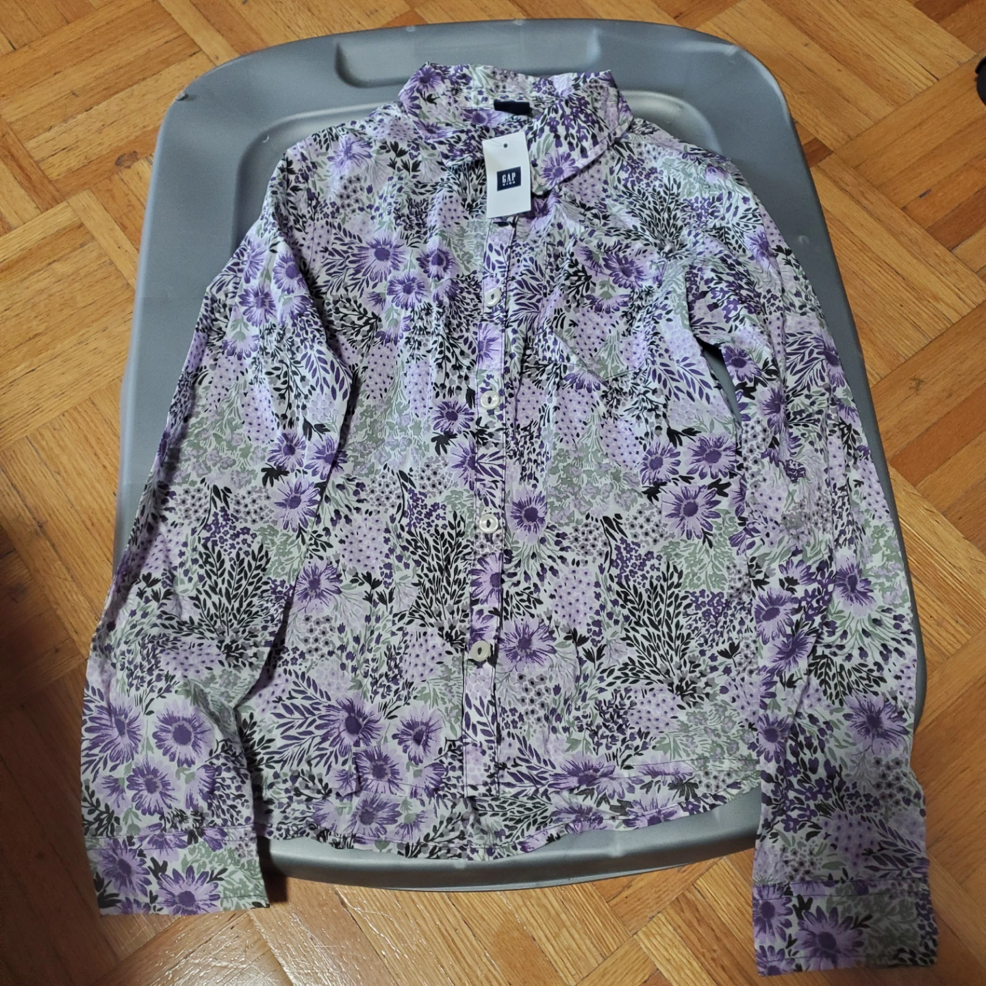 Gap Kids Floral Print Long Sleeve Shirt