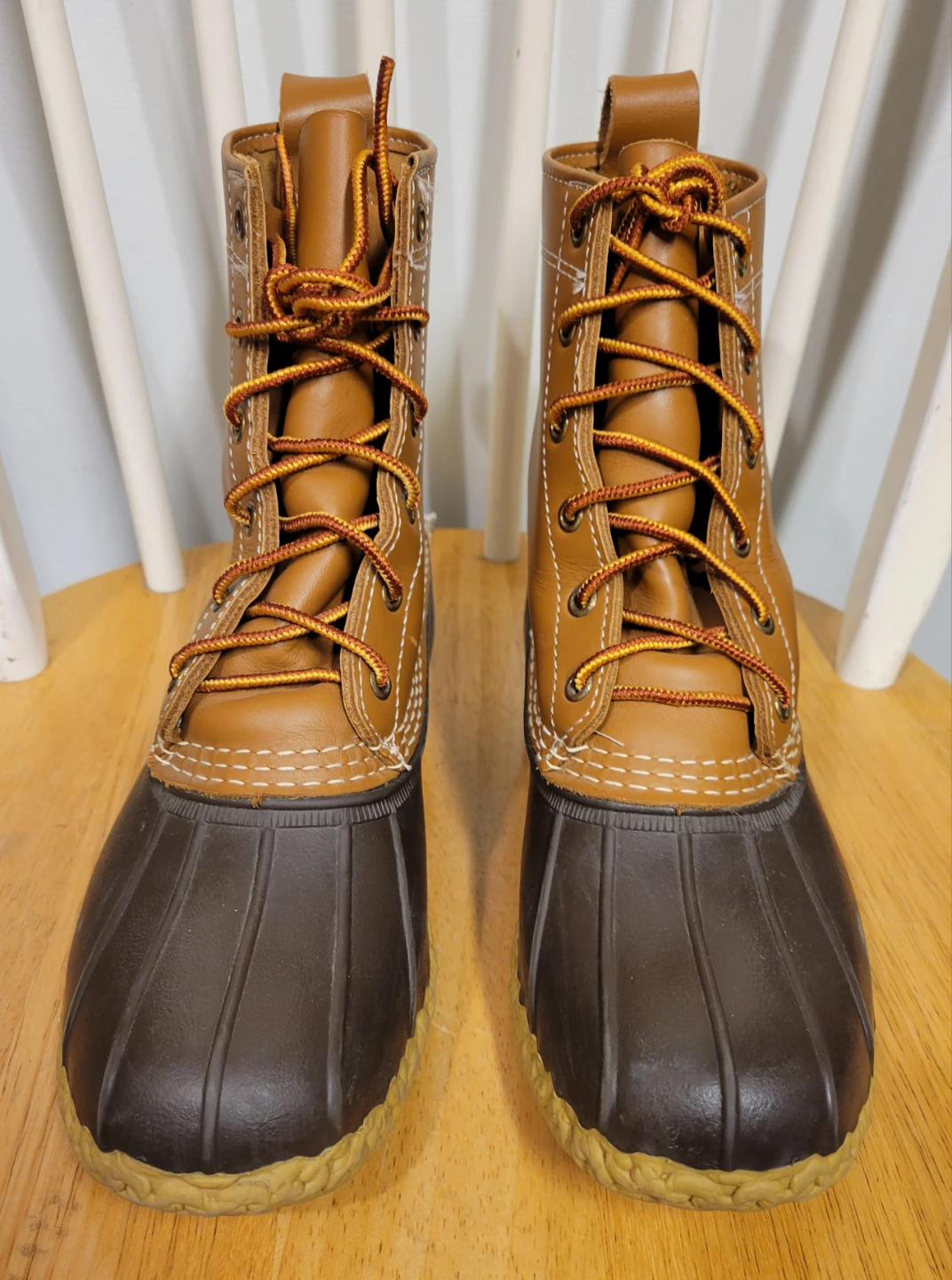 L.L. Bean Duck Boots Women Brown Leather Lace-up Waterproof Sz 8 - photo 3