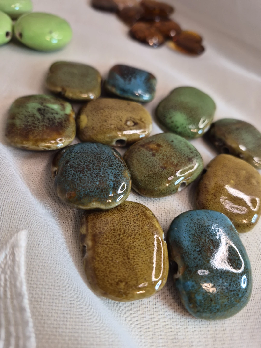 Mix Misc Lot of 23 Large Stone & Glass Beads - photo 2