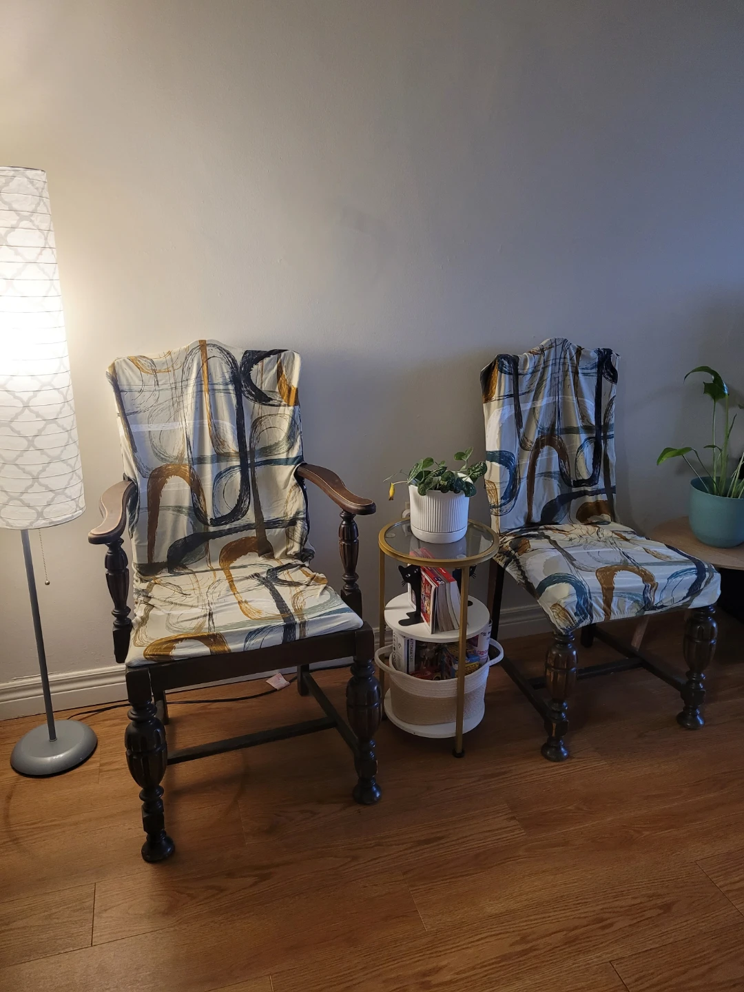 Two Vintage Style Wooden Chairs
