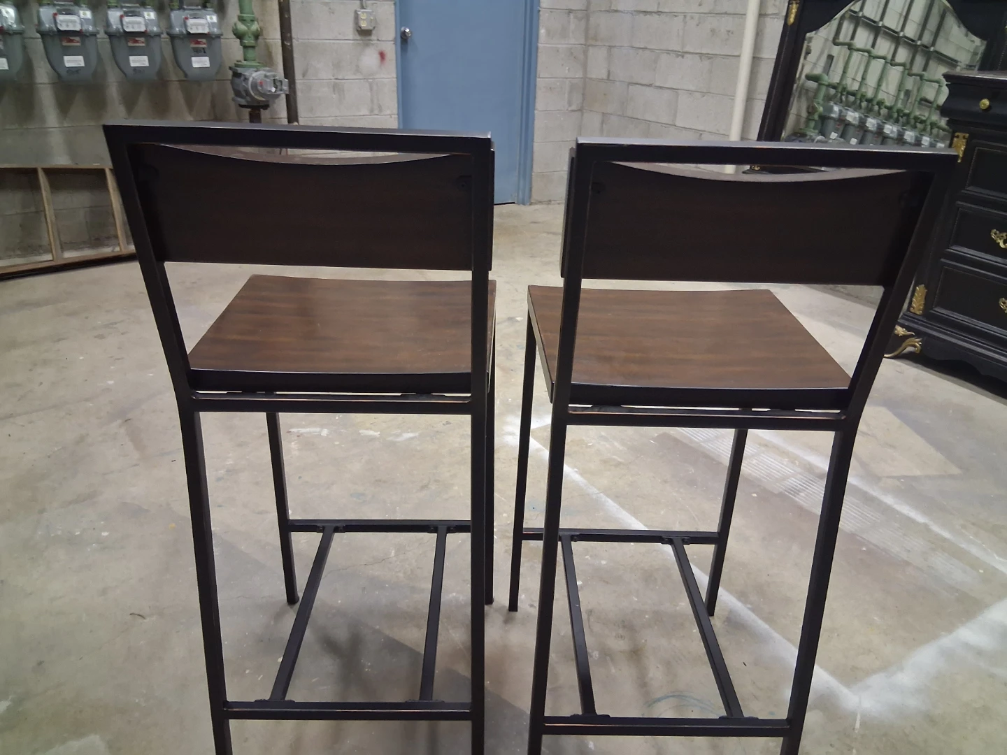 Set of Two Industrial Bar Stools - photo 3