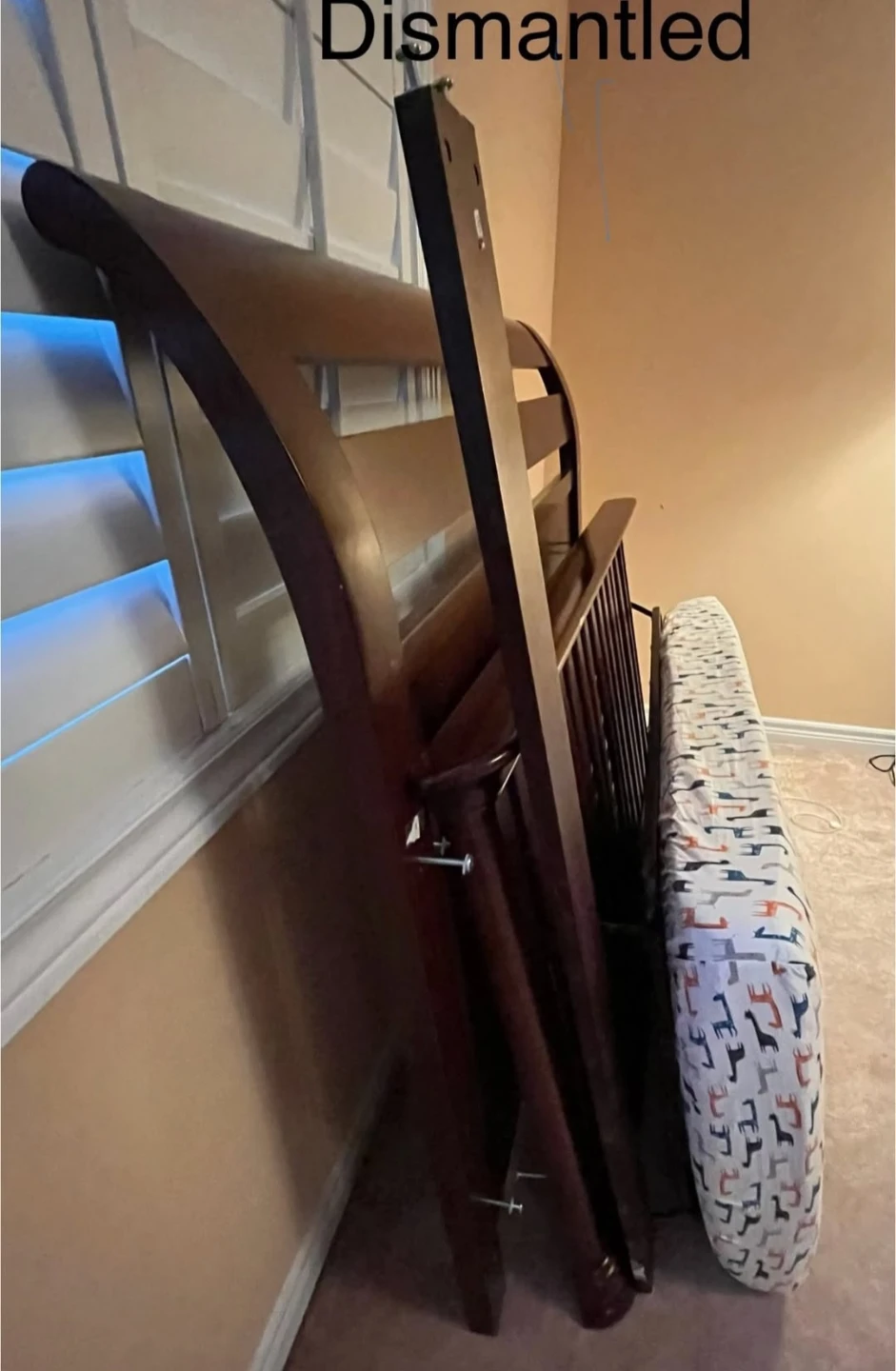 Dark Wood Baby Crib and organic cotton mattress - photo 4