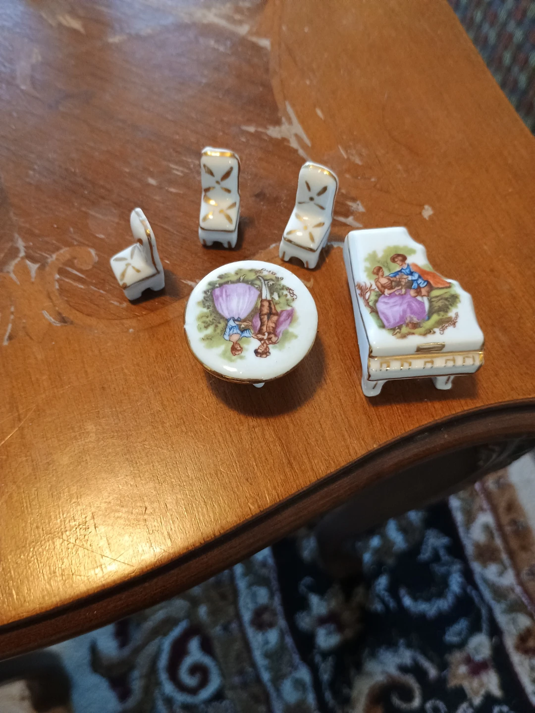 Vintage Porcelain Miniature Furniture Set - photo 4