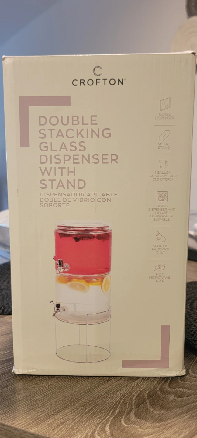 Crofton Double Stacking Glass Dispenser with Stand