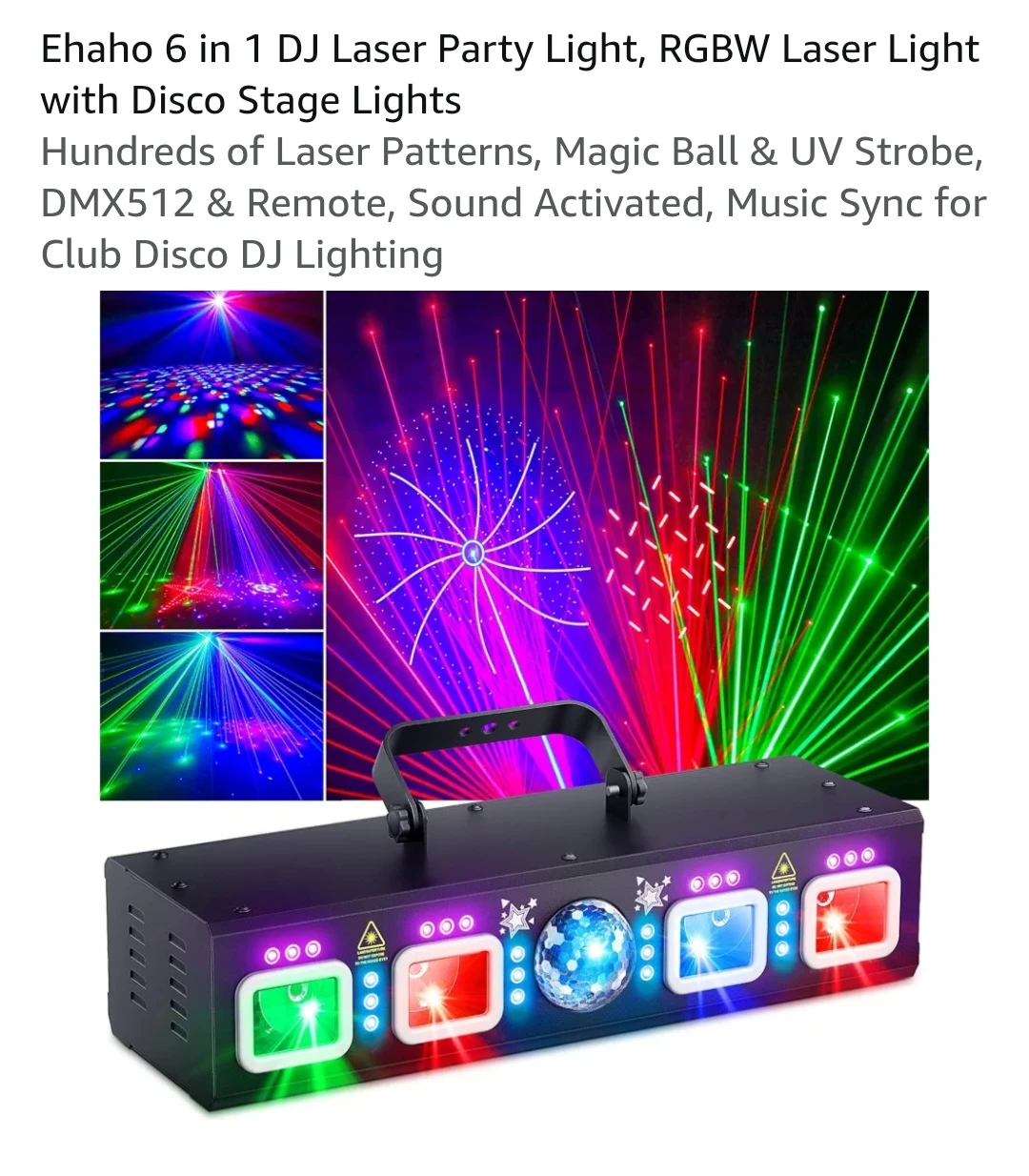Ehaho 6 in 1 DJ Laser Party Light