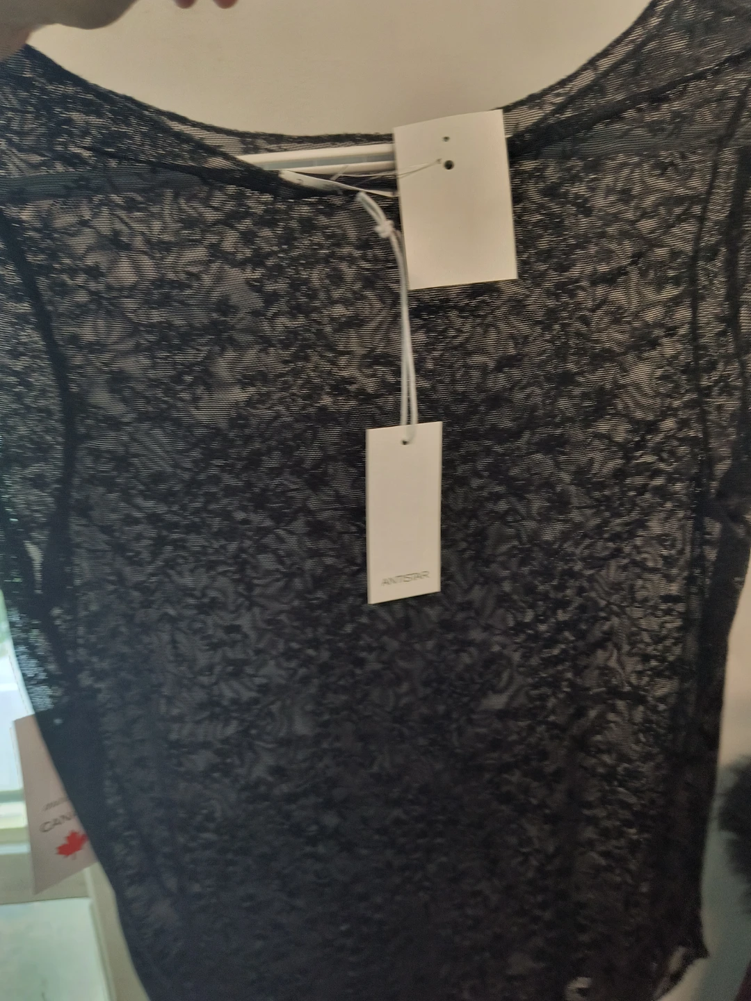 Large Antistar Black Lace Top great for halloween