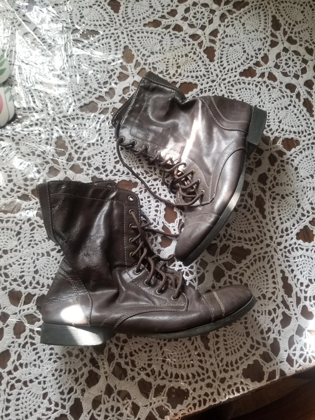 Brash Light Brown Lace-Up Boots Size 11 - photo 2