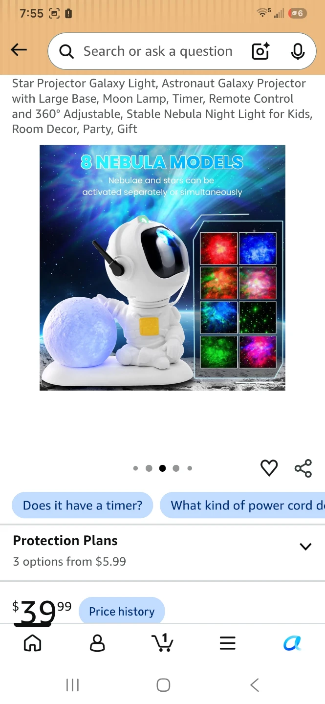 Astronaut Star Projector Galaxy Light - photo 3