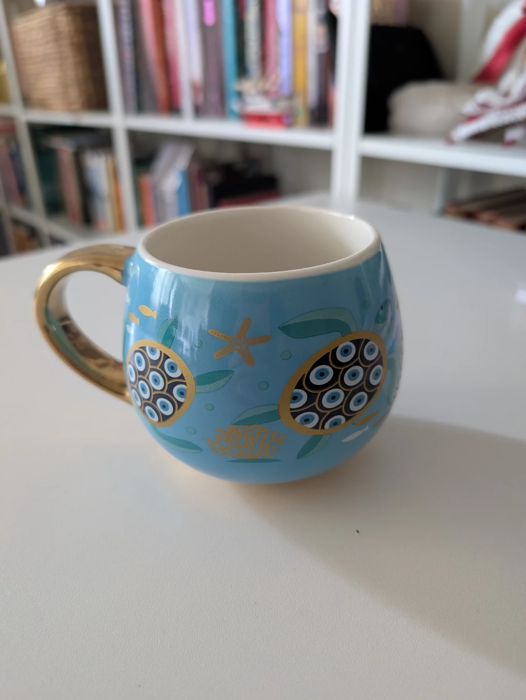 Greece souvenir ceramic mug with sea turtle design