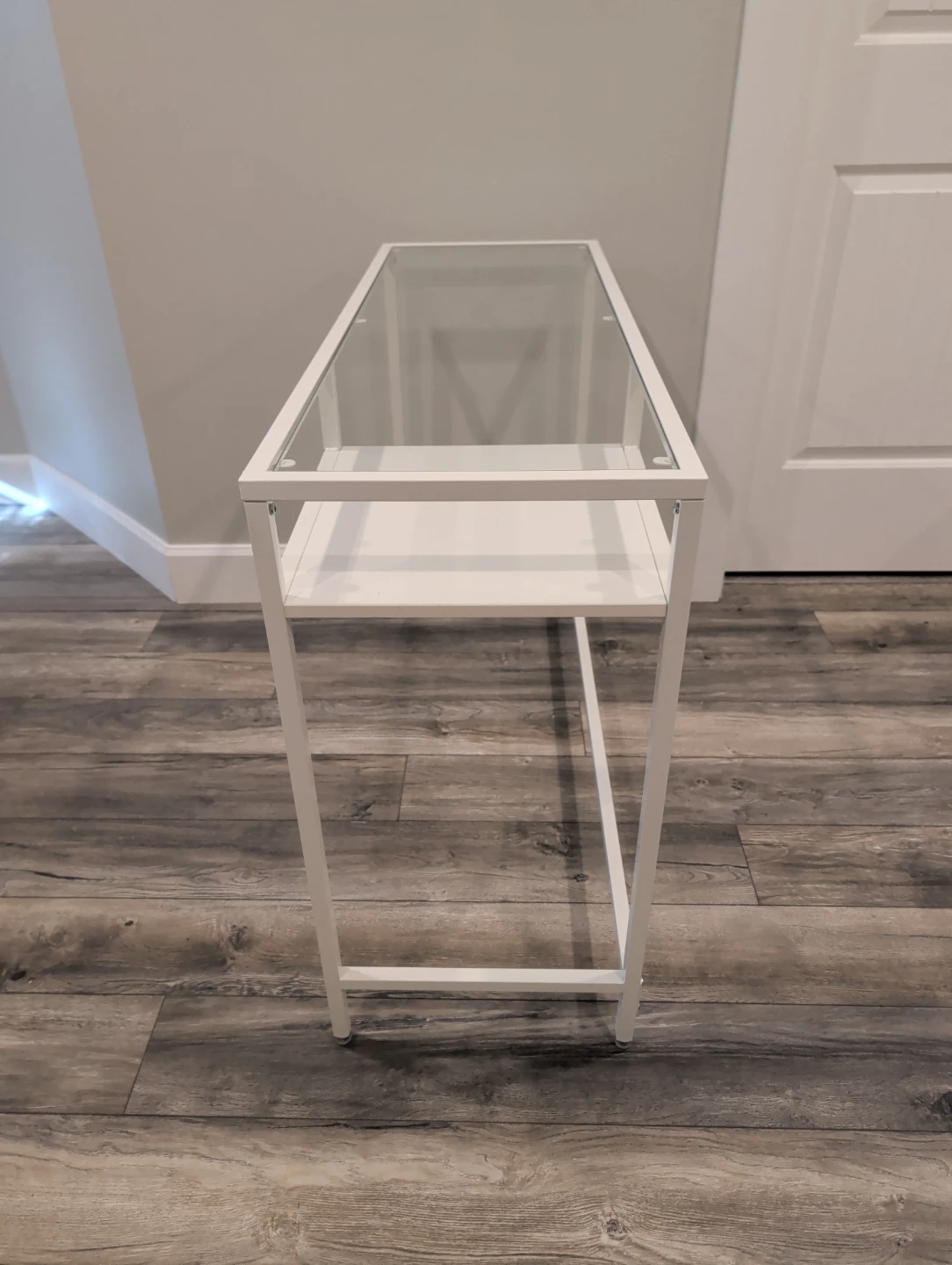 IKEA VITTSJO White Glass Laptop Desk / Entryway Table - photo 3