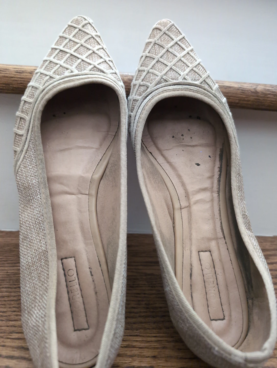 Corello Beige Pointed Flats Size 10