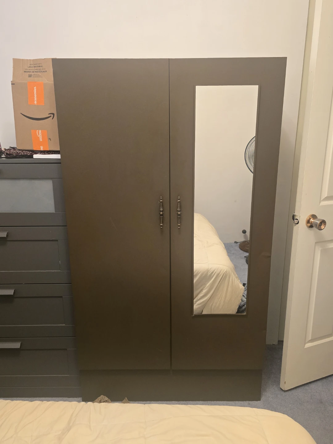 Brown Armoire Wardrobe with Mirror