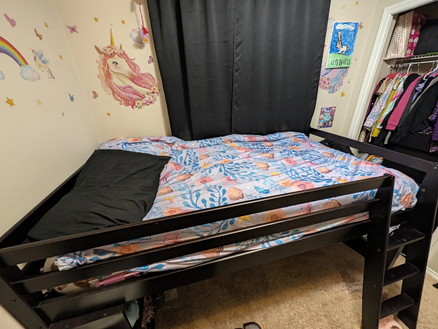Black Twin Loft Bed