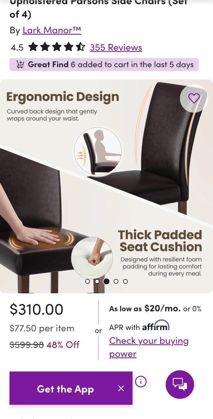 Faux Leather Chairs - Set of 4 - photo 4